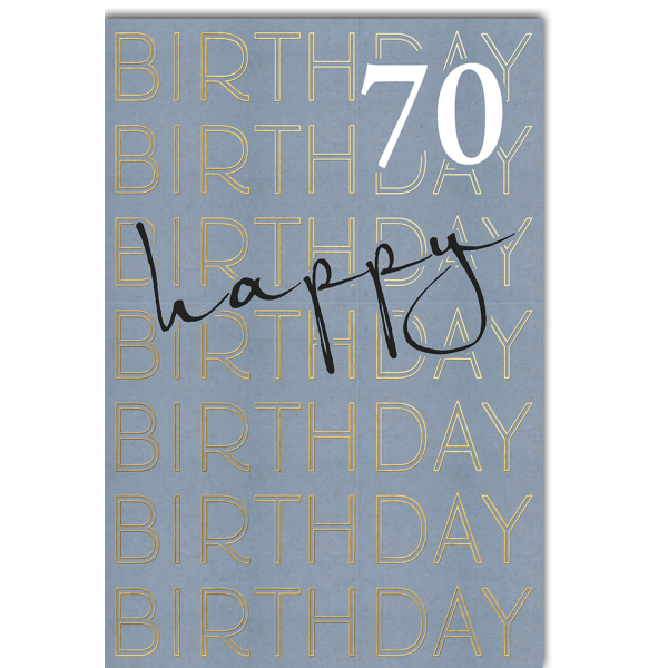 70. Geburtstag A4 Glückwunschkarte Happy Birthday