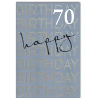 70. Geburtstag A4 Glückwunschkarte Happy Birthday
