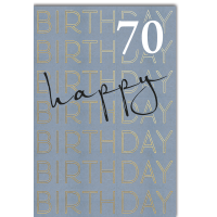 70. Geburtstag A4 Glückwunschkarte Happy Birthday