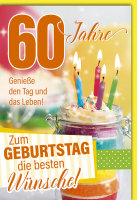 60. Geburtstag - Glückwunschkarte im Format 11,5 x...