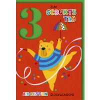 A 3. Geburtstag Glückwunschkarte Bär tanzt