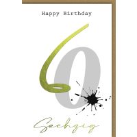 A 60. Geburtstag Glückwunschkarte Tintenfleck