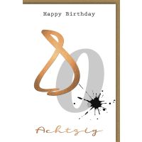 80. Geburtstag Glückwunschkarte Tintenfleck