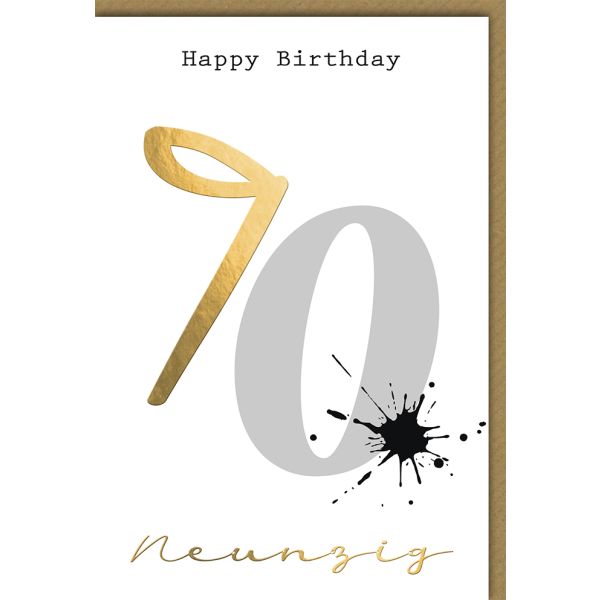 90. Geburtstag Glückwunschkarte Tintenfleck