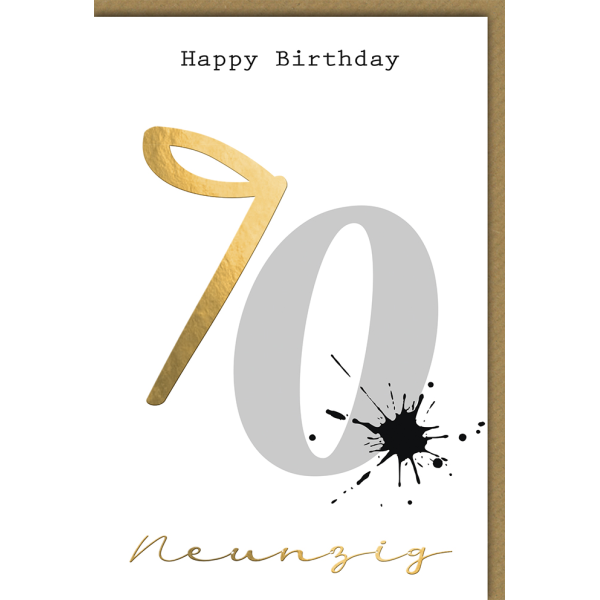90. Geburtstag Glückwunschkarte Tintenfleck