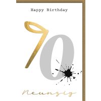 90. Geburtstag Glückwunschkarte Tintenfleck