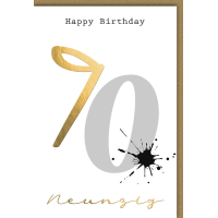 90. Geburtstag Glückwunschkarte Tintenfleck