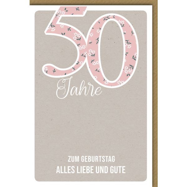 50. Geburtstag Glückwunschkarte 50 Blumen