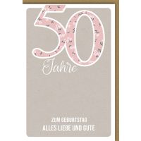 50. Geburtstag Glückwunschkarte 50 Blumen