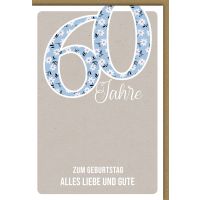 60. Geburtstag Glückwunschkarte 60 Blumen