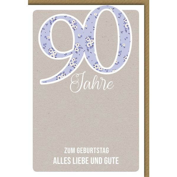 90. Geburtstag Glückwunschkarte 90 Blumen