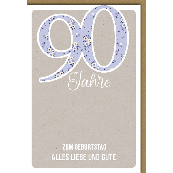 90. Geburtstag Glückwunschkarte 90 Blumen