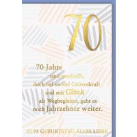 70. Geburtstag Glückwunschkarte Streifen