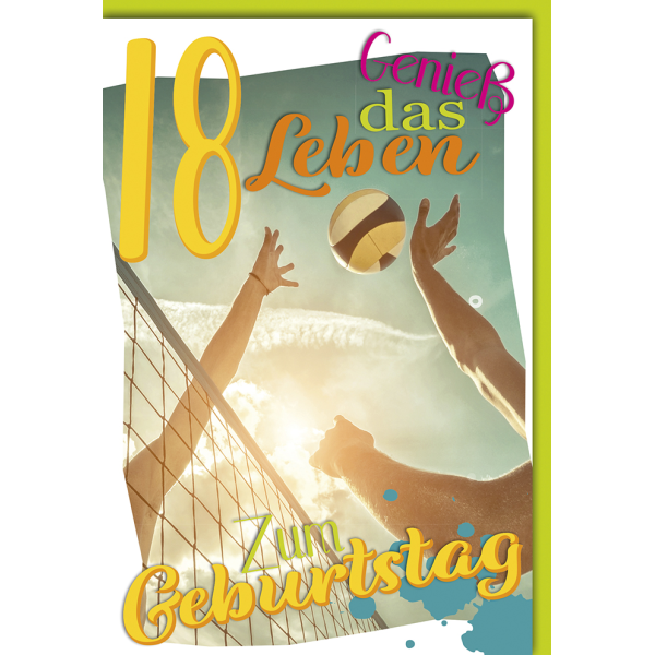 18. Geburtstag Glückwunschkarte Volleyball