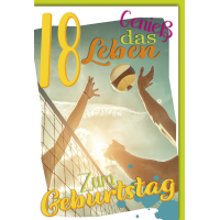 18. Geburtstag Glückwunschkarte Volleyball