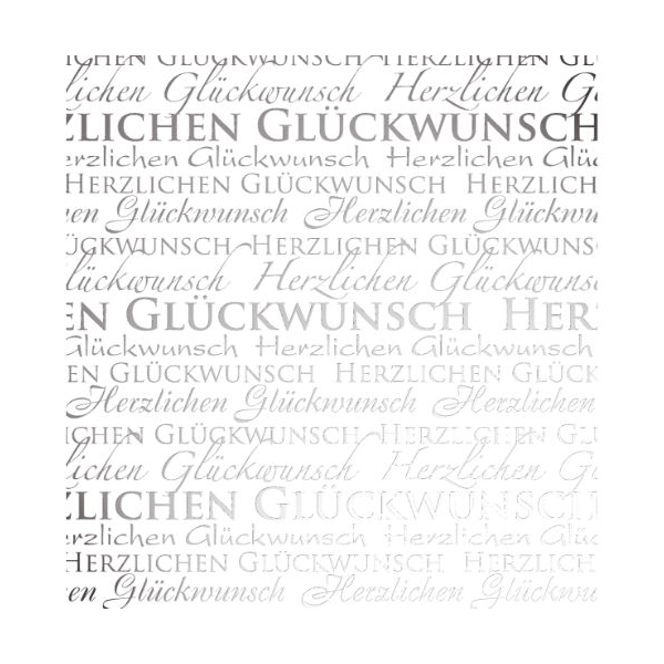 Geschenkpapier mit Metallicdruck Röllchen 70x150 cm Herzlichen Glückwunsch