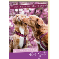 Geburtstag Glückwunschkarte Hunde Knutscher