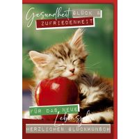 Geburtstag Glückwunschkarte Kätzchen, Apfel