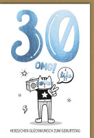 30. Geburtstag - Karte mit Umschlag - OMG