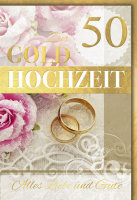 Goldhochzeit - Glückwunschkarte im Format 11,5 x 17...