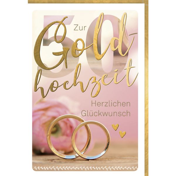 Goldhochzeit Glückwunschkarte Eheringe