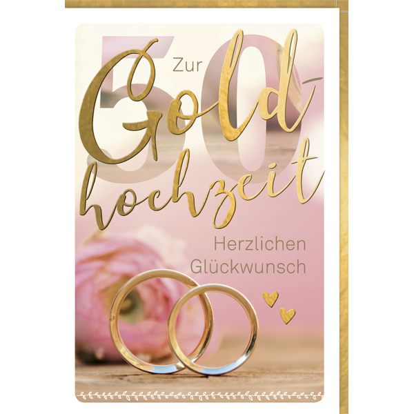 Goldhochzeit Glückwunschkarte Eheringe
