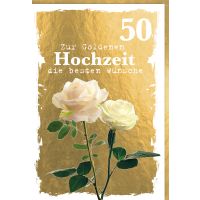 Goldhochzeit Glückwunschkarte weiße Rosen