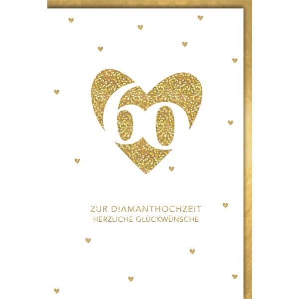 A Diamanthochzeit Glückwunschkarte Herz