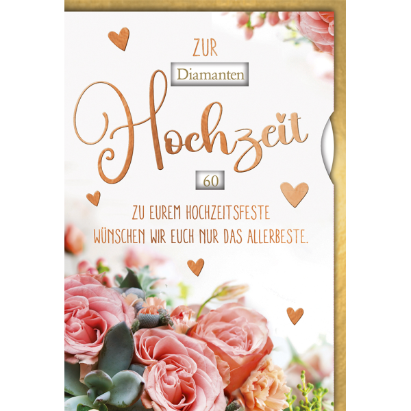 Hochzeitstag variabel einstellbar Glückwunschkarte mit Umschlag Drehrad Rosen - Hölzerne Rubin Silber Gold Diamant Eiserne Hochzeit
