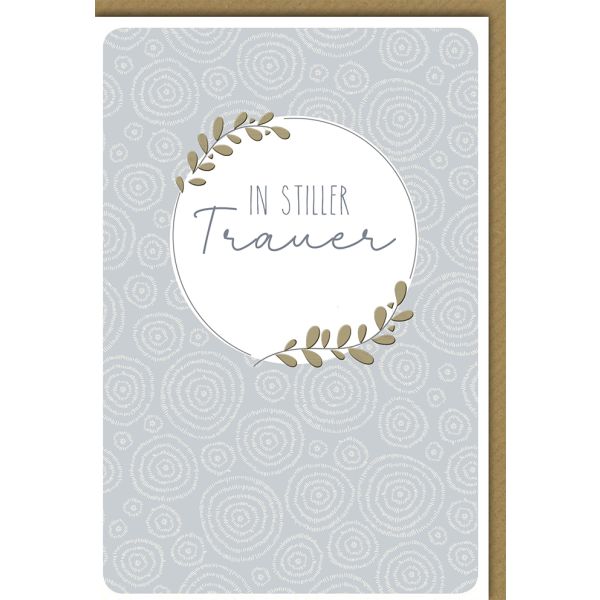 Premium Quadratische Trauerkarte Mit Umschlag - Kondolenzkarte Mit Schmetterling & Baum Motiv