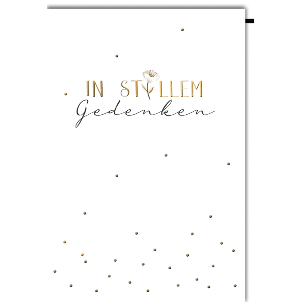 A Trauer Beileid Kondolenzkarte mit Umschlag In stillem Gedenken, Punkte gold