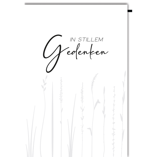 Trauer Beileid Kondolenzkarte mit Umschlag In stillem Gedenken, Gräser