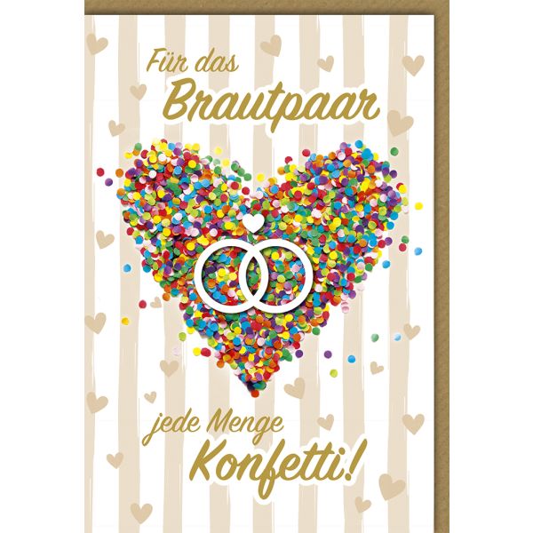 Hochzeitskarten Glückwunschkarte Konfettiherz