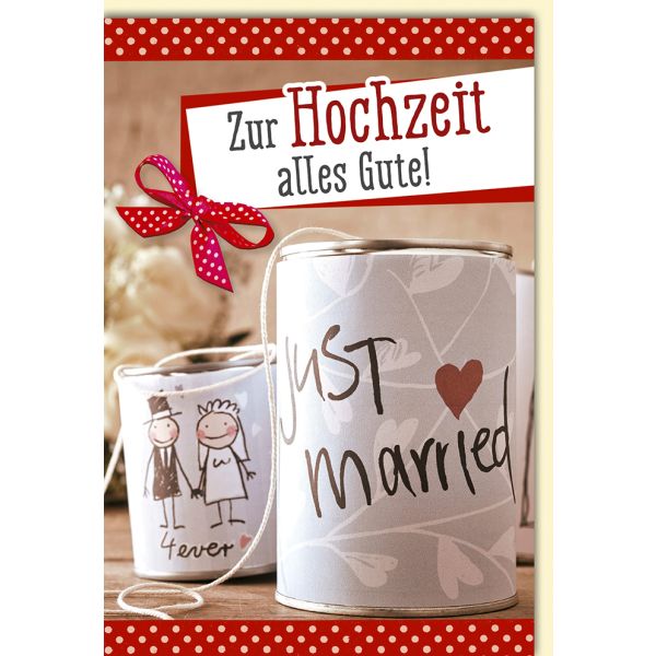 Hochzeitskarten Glückwunschkarte Dosen an Schnur