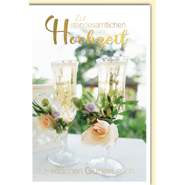 Hochzeitskarten Glückwunschkarte mit Umschlag Standesamtliche Hochzeit