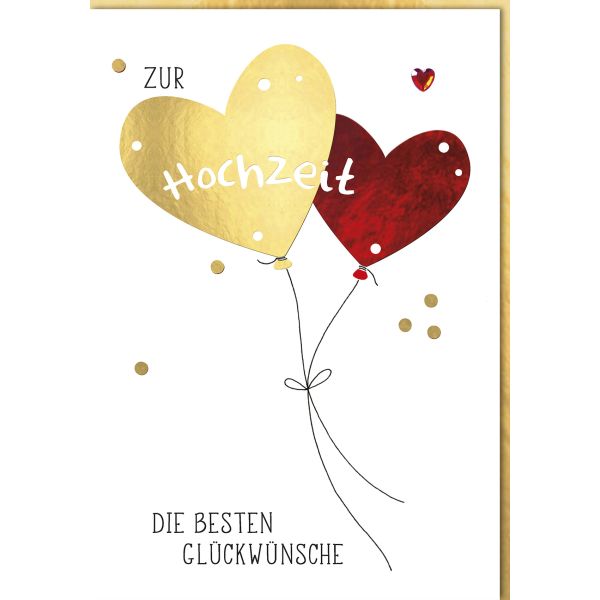 Hochzeitskarten A4 Glückwunschkarte Herzluftballons