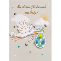 Geburt - Baby - Glückwunschkarte im Format 11,6 x...