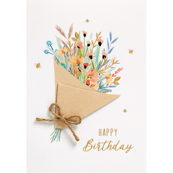 Geburtstag - unverpackt - Glückwunschkarte im Format 11,6 x 16,6 cm mit Umschlag - Happy Birthday