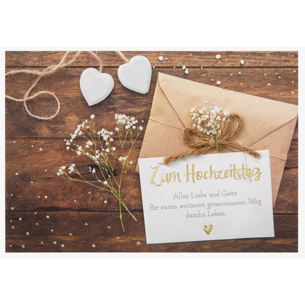 Hochzeitstag unverpackte Glückwunschkarte mit Umschlag Zum Hochzeitstag
