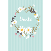 Danke  unverpackte Grußkarte mit Umschlag Blumen Danke
