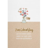 50. Geburtstag  unverpackte Glückwunschkarte mit...