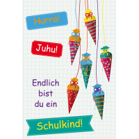 Schulanfang unverpackte Glückwunschkarte mit...