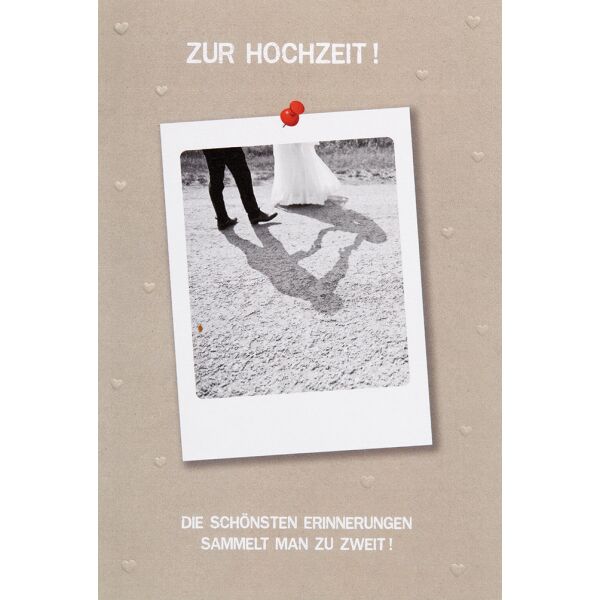 Hochzeit unverpackte  Glückwunschkarte mit Briefumschlag Polaroidphoto Zur Hochzeit