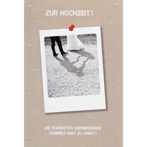 Hochzeit unverpackte  Glückwunschkarte mit Briefumschlag Polaroidphoto Zur Hochzeit