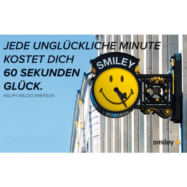Allgemeine Wünsche Smiley Glückwunschkarte mit Umschlag 8,5 x 13cm Smiley als Uhr