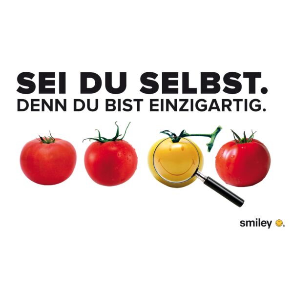 Allgemeine Wünsche Smiley Glückwunschkarte mit Umschlag 8,5 x 13cm Tomaten mit Smiley