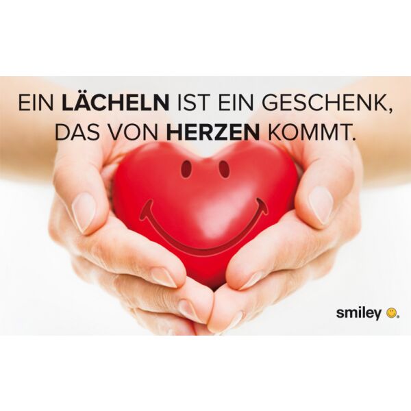Allgemeine Wünsche Smiley Glückwunschkarte mit Umschlag 8,5 x 13cm Smileyherz in Händen
