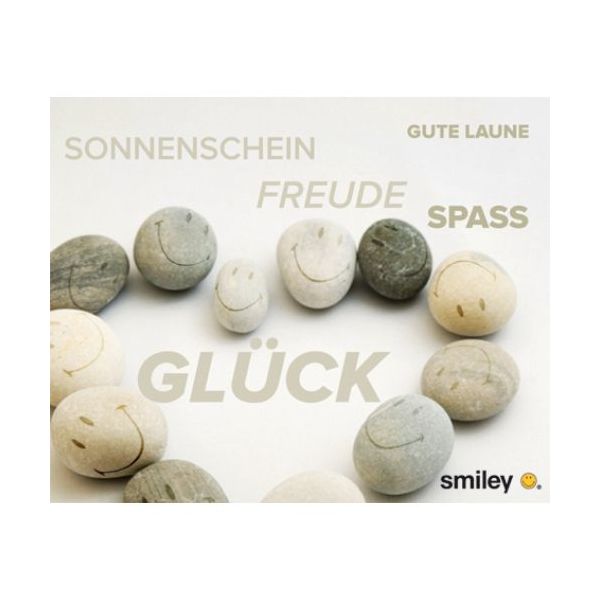 Allgemeine Wünsche Smiley Minikarte mit Umschlag Steinherz