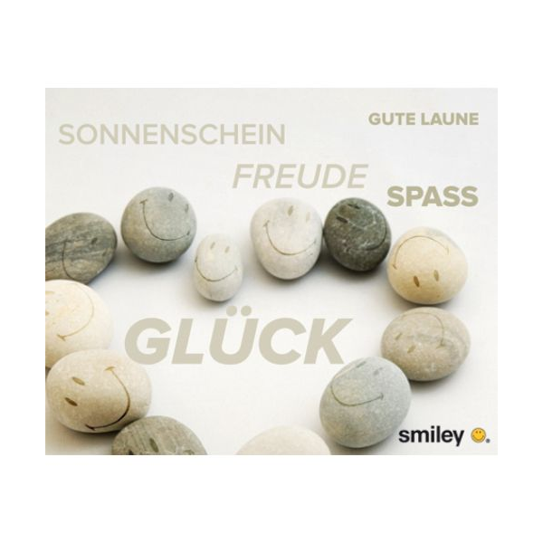 Allgemeine Wünsche Smiley Minikarte mit Umschlag Steinherz