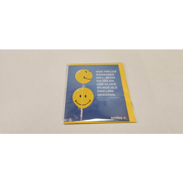 Allgemeine Wünsche Smiley Minikarte mit Umschlag Luftballons